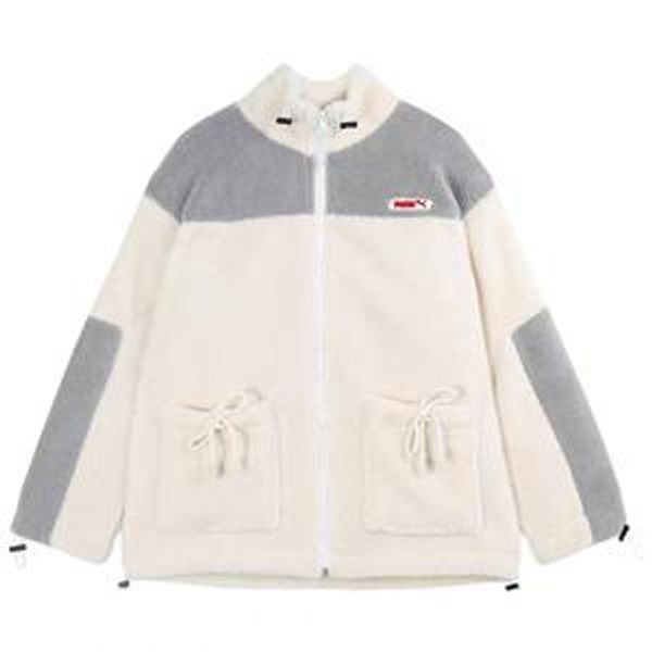 

new arrival fashion mens women down coat casual thick velvet jacket winter cashmere jackets zipper outdoor windbreaker patch b b103492l, Black;brown