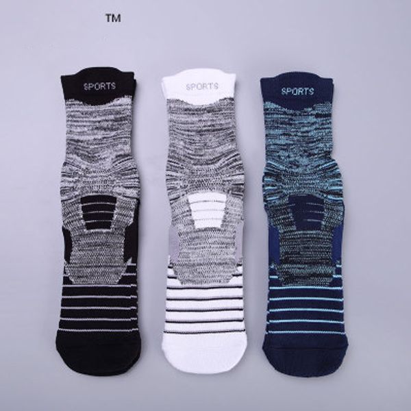 

designer elite basketball socks, men's socks, thickened towel bottom, middle tube socks, comfortable durable,non-slip,ventilatiom socks, Black