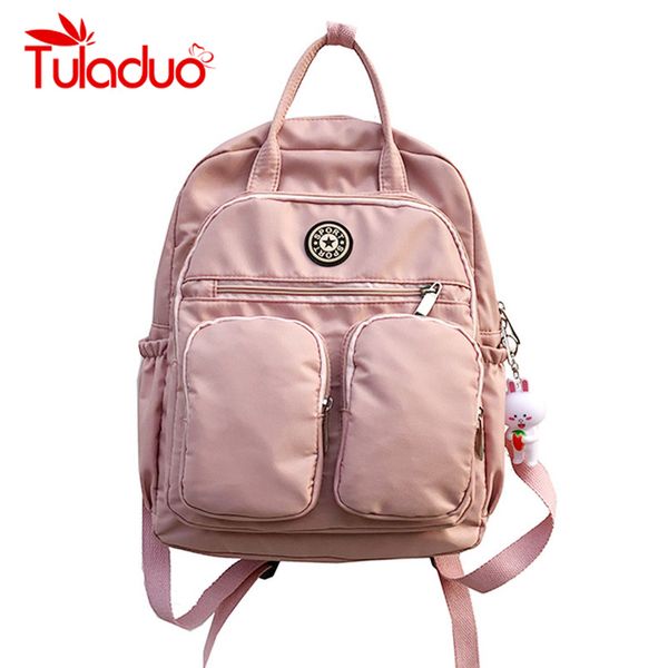 

casual canvas women bagpack softback solid bag fashion soft handle mochilas mujer escolar rucksack school bag for teenager girls