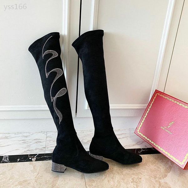 

2019 winter cow suede new style popular long stretch sneaker fashion women classic casual shoes warm socks shoes boots 35~40, Black