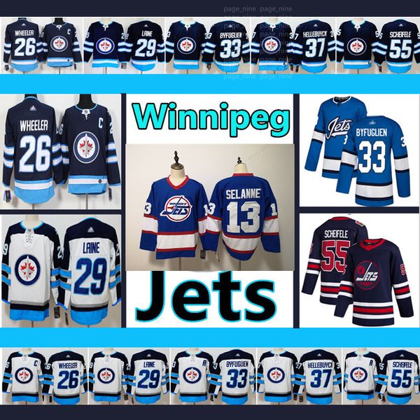 

Men's Winnipeg Jets Jersey #26 Blake Wheeler #29 Patrik Laine #33 Dustin Byfuglien 13 Teemu Selanne #55 Mark Scheifele Hockey Jerseys