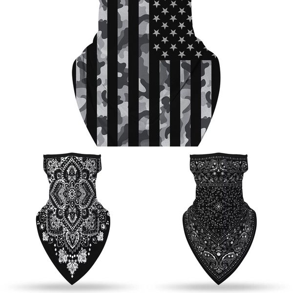 

k4yuw stock bicycle sport scarf skull 3d fishing neck bandanas shield face mask headband bandana headwear ring scarf bicycle balaclava, Black