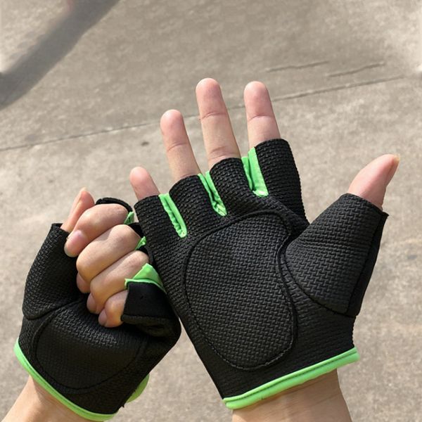 

1pair men women gym half finger sports fitness exercise training wrist gloves resistance weightlifting gloves anti-slip, Black