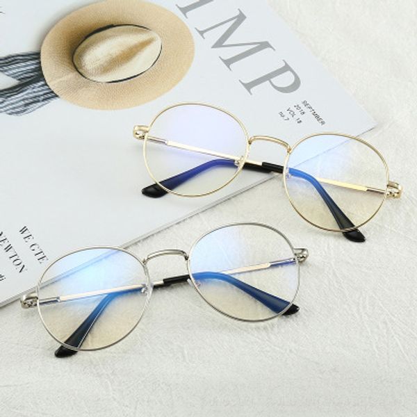 

blue light blocking glasses anti eye strain computer glasses vintage retro round uv filter blue for women men, White;black