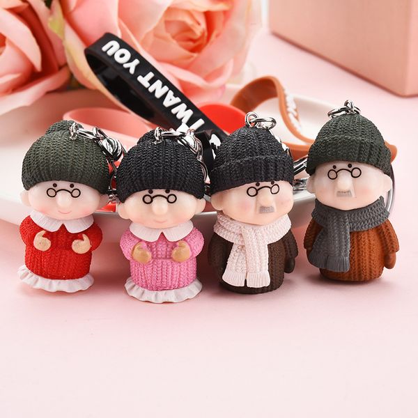 

cartoon doll keychain children toy doll keychain chain cartoon plush toy key chain key ring holder funny gift, Silver