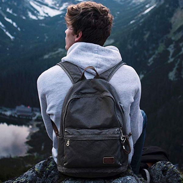 

men usb design backpack casual canvas bag fashion backpack student bag male lapbackpack travel bag