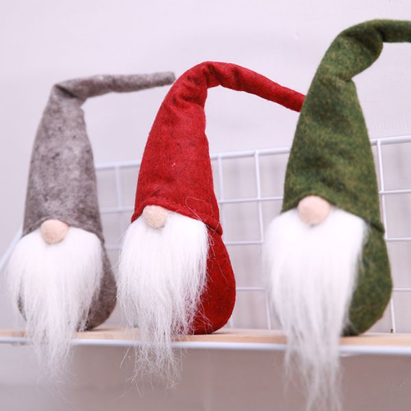 

1 pc christmas tree doll xmas small santa gnome tumbler toy hang decoration wizard desk fluffy enchanter festival holiday gift