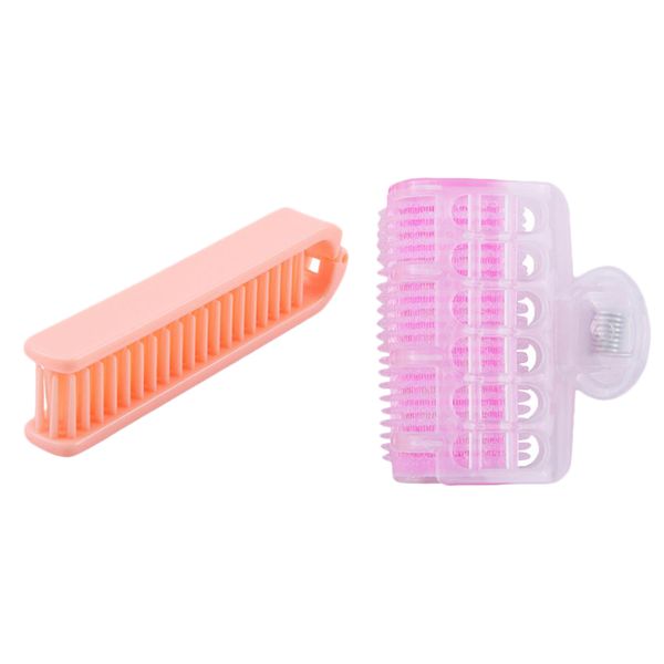 

2pcs diy hair rollers bangs hair styling curler clip &travel pocket comb set