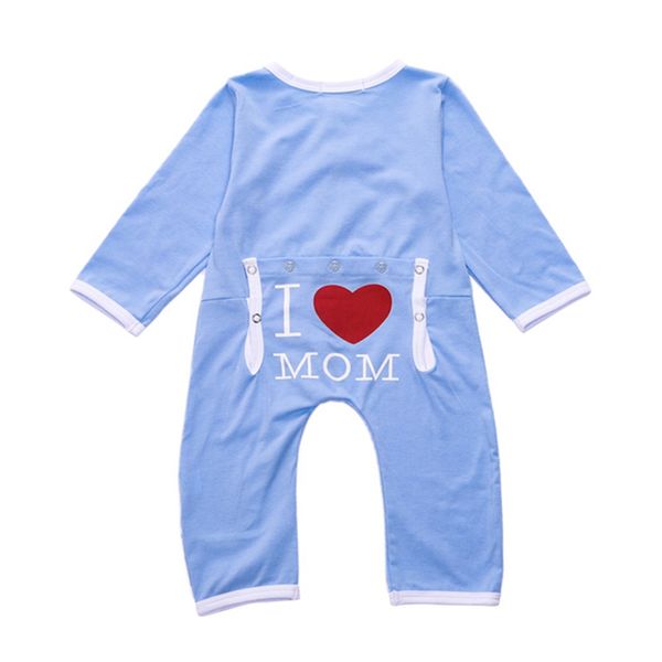

newborn long sleeves clothing romper climb romper cotton letter heart-shape printed girls boys, Blue