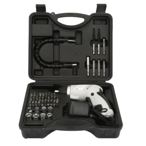 

46pcs 3.6v li-ion rechargeable cordless electric screwdriver tool kit 100-240v electric screw driver set