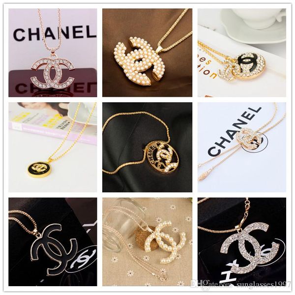 

Дизайнерский Бренд Пара Ожерелье Мода Роскошные Письмо Кулон Ожерелья 18 К Титано