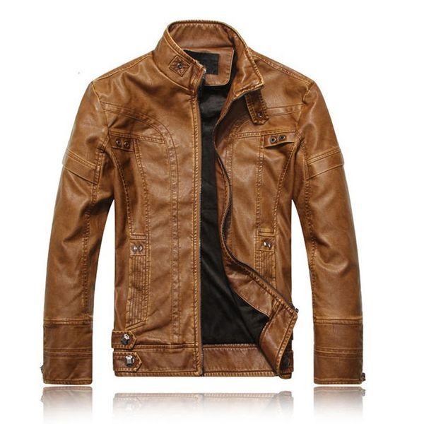 

осень зима новое прибытие мотоцикл кожаная куртка мужская искусственная кожа куртки jaqueta de couro masculina мужские пальто 5xl, Black