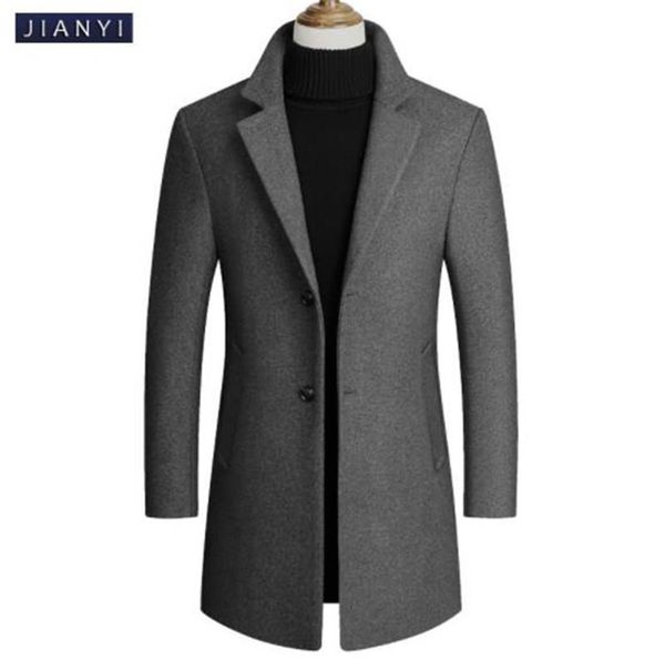 

casual wool tweed long coat lapel neck mens coat windbreaker warm cashmere single breasted coats mens outerwear, Black;brown