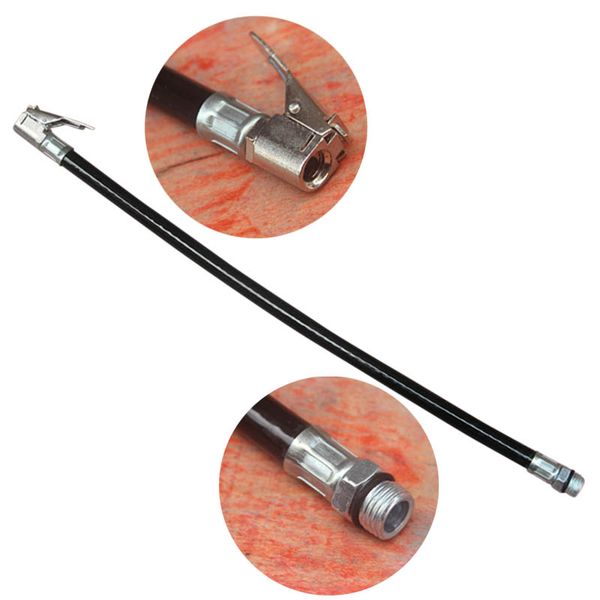

motorcycle bicycle car flexible clip-on air tyre tire chuck inflator hose tool 1/4 37cm ys-buy