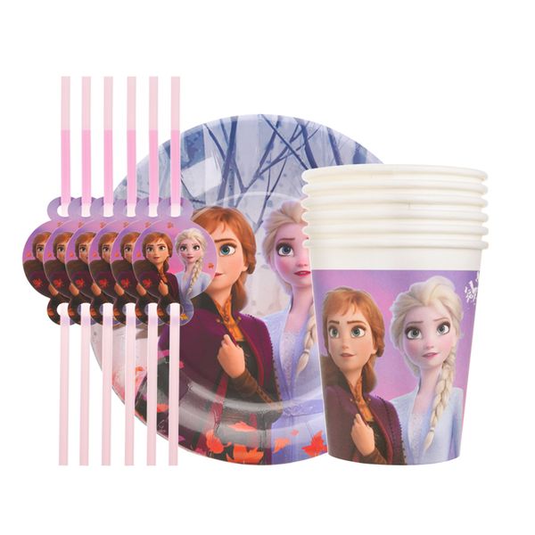 

frozen 2 baby shower birthday party supplies disposable tableware paper cup plate straw for party decoration