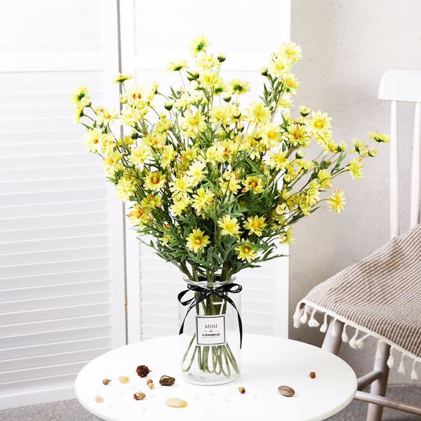 

yumai 75cm long stem yellow daisy flowers artificial decoration for home table chrysanthemum faux silk flower garden crafts