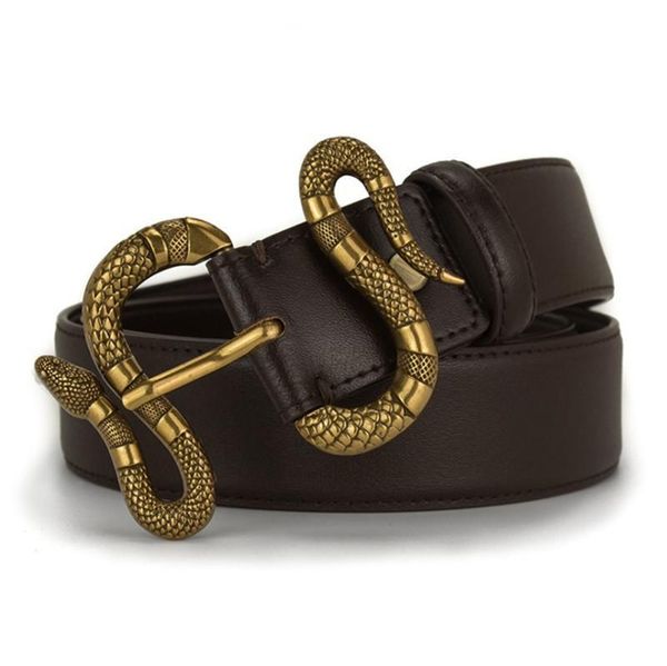 

snake belts mens belts fashion animal style man woman belt fashion snakes needle buckle belt width 3.8cm cowhide, Black;brown