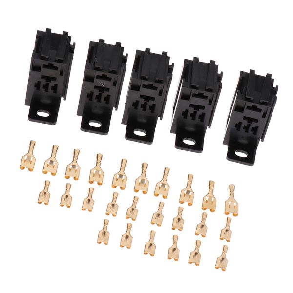 

5 шт 5pin 60а pcb реле держатель для монтажа на плате разъем с клеммами black