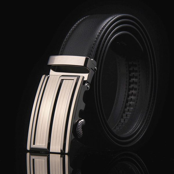 

2020 fashion brand leather belt business trouser strap pant cowskin automatic buckle cowhide men belts, Black;brown