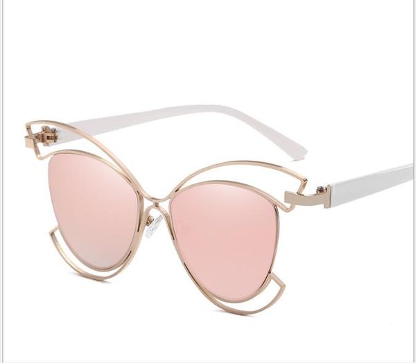 

personality hollow half frame sunglasses fashion sunglasses metal film lady's sunglasses, White;black