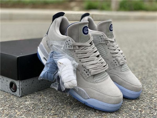 

2020 new hight pe 4s georgetown hoyas grey white 4 suede iv triple men basketball shoes sports sneakers outdoor with original box authentic
