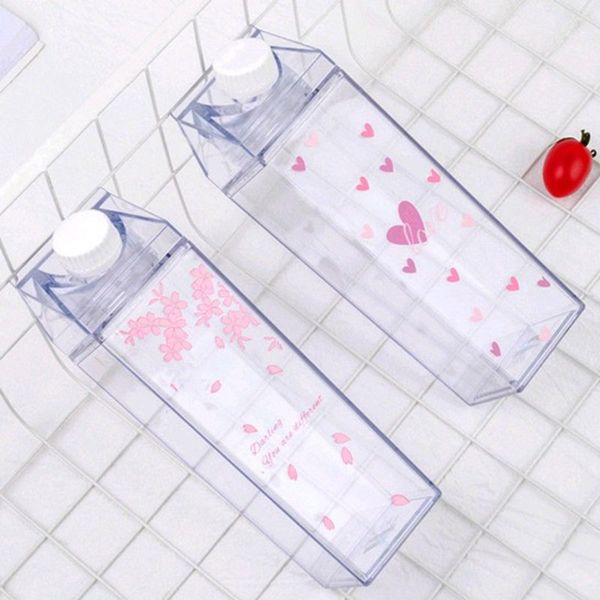

401-500ml portable milk box strawberry cherry water drinking bottle outdoor camping sports bottle new arrive 2019