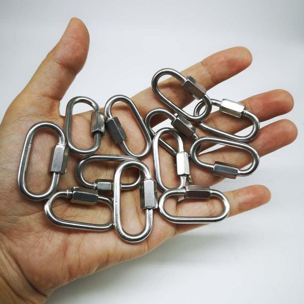 

20pcs 3.5mm 304 stainless steel m3.5 chain quick link oval thread carabiner chain connector with screws