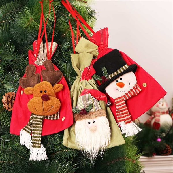 

santa claus santa sacks natal candy gift holders christmas bag new year gift bag adornos de navidad christmas tree decorations