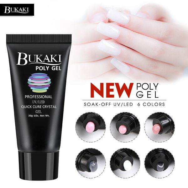 

bukaki poly gel 30ml 15ml clear pink quick bulider uv gel varnish lacquer nails extension art for manicure, Red;pink