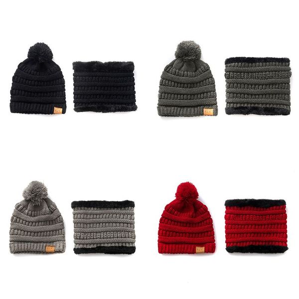 

adult малышей зимы малышей beanie hat шарф набор коренастый кабель knit pompom cap сгущает плюш выровнял круг круг loop шея теплее, Blue;gray