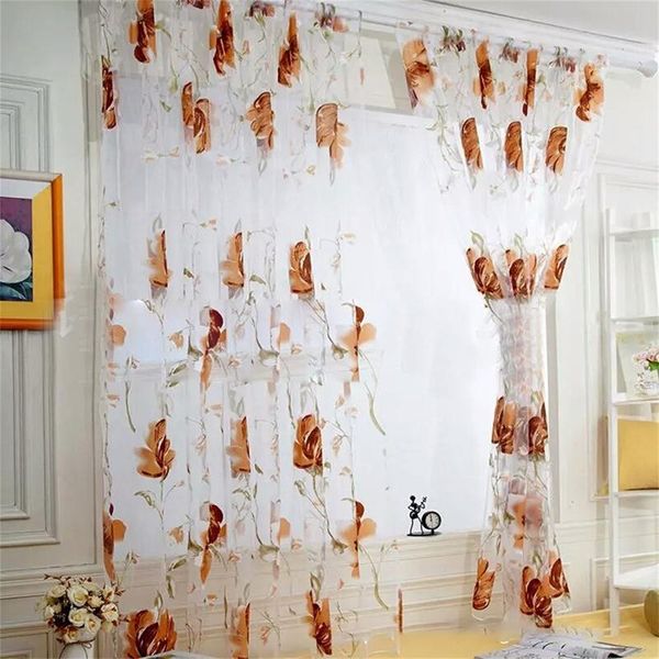 

drape panel sheer scarf valances drapes in living room home decor sheer voile vala vines leaves tulle door window curtain