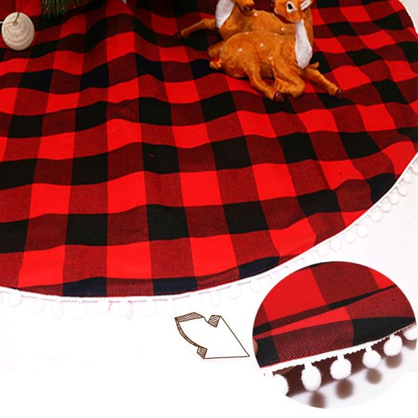 

christmas tree skirt with white pom poms xmas tree decorative apron mat holiday home decor supplies