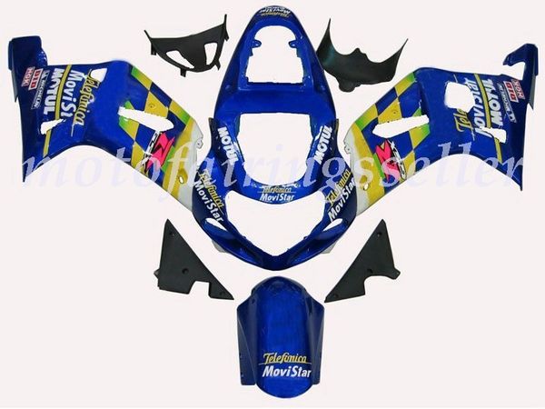 

new abs plastic fairings kit fit for suzuki gsxr1000 2000 2001 2002 gsxr1000 00 01 02 injection mold blue movistar
