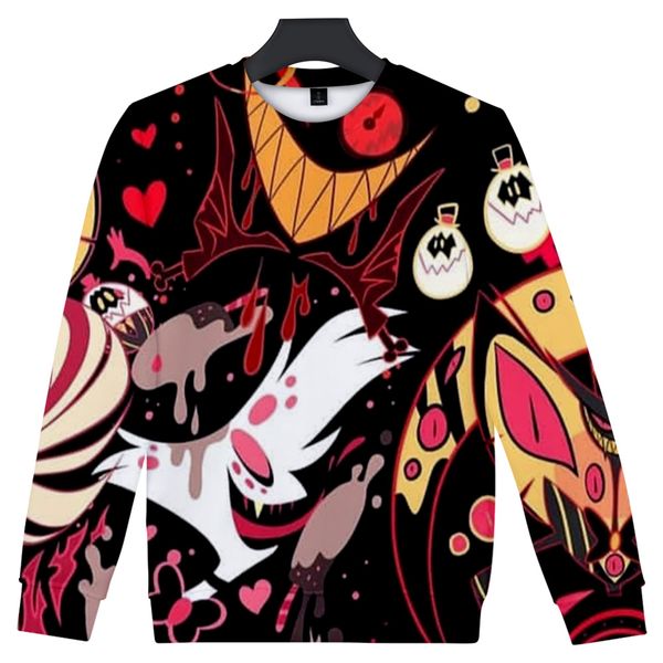 

hazbin 3d printed o-neck sweatshirt fashion women/men 2019 long sleeve casual streetwear clothes, Black