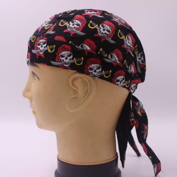 

pirate hats bandana turban wigs skeleton caps outdoor cycling hat men women skull caps headwear headband hair accessories, Blue;gray