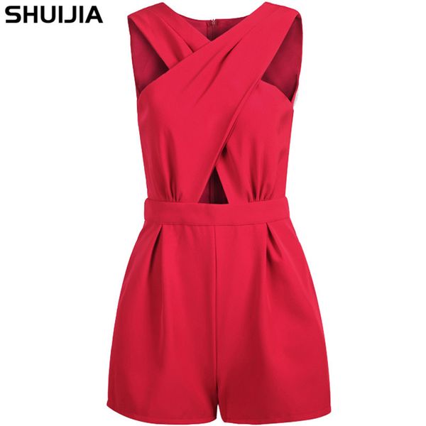 

женские дизайнерские шорты спереди крест поясной карман sexy jumpsuitz4xb, Gray