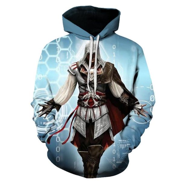 

дети / adult assassins creed 3d печатный толстовки мужчины женщины streetwear толстовка harajuku hoodie девушки мальчиков подростковая куртк, Black