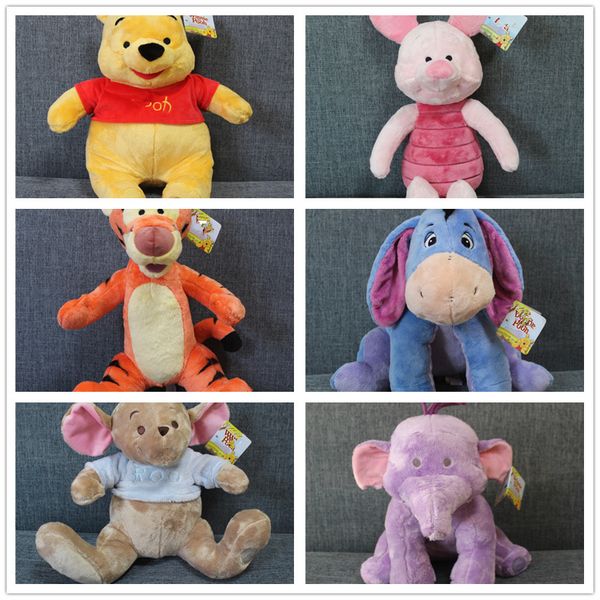 

1pcs eeyore donkey bear tigger tiger piglet pig yellow rabbit roo heffalump elephant plush toy cute stuffed animals kids toys y200703