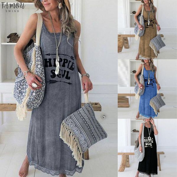 

лето новая мода женщины письмо printed tank top платье без рукавов o-образным вырезом повседневная кружева длинное платье оптовая свободный, Black;gray