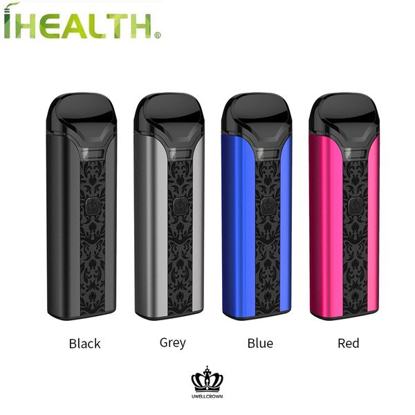 

Оригинальный Uwell Crown Pod System Kit 25w встроенный в 1250 мАч аккумулятор, 3 мл Refillable Pod совместим с обычными электронными жидкостями и п-солей