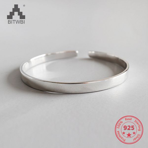 

925 sterling silver jewelry 5mm width simple open bangles for women, Golden;silver