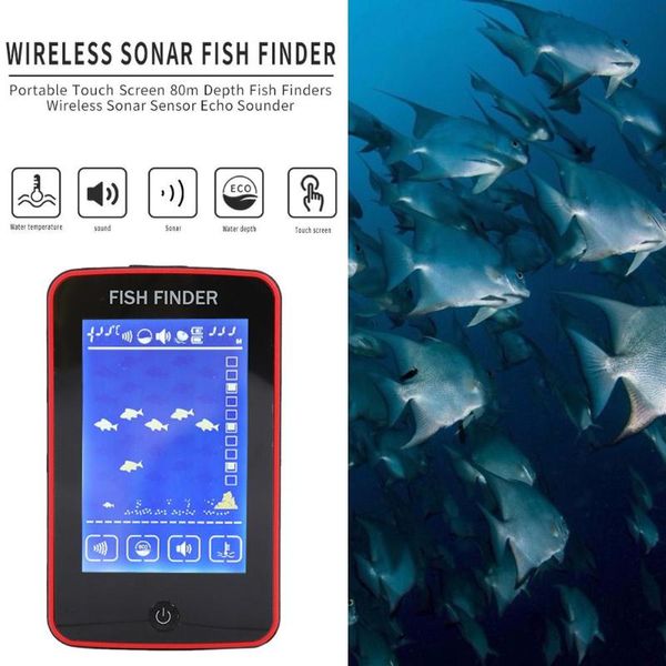 

80 meters wireless touchscreen sonar fish finder probe hd super-large screen detector fishing underwater detection fishing tool