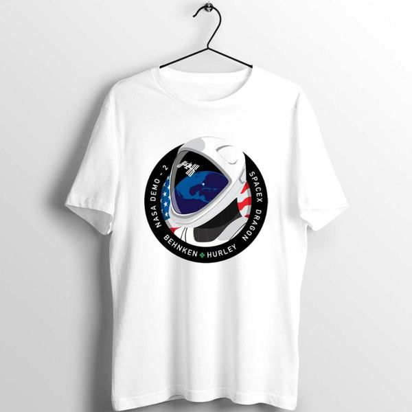 

unisex мужчины женщины футболка space x dragon demo 2 элон маск смешные основной белые одежды harajuku повседневный работа printed tee лето, White;black