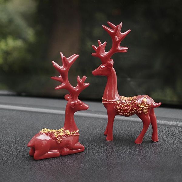 

1 pair of car interior dashboard deer resin ornament decorative adornment deskornaments