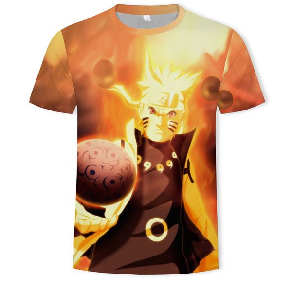 

mens designer casual naruto 3d printed short sleeve, White;black
