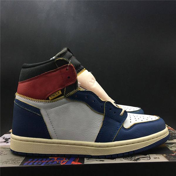 

Union x 1 High OG NRG Basketball Shoes 1s Mens Blue Sports Sneakers Outdoors Trainers For Exercise With Box Top Quality