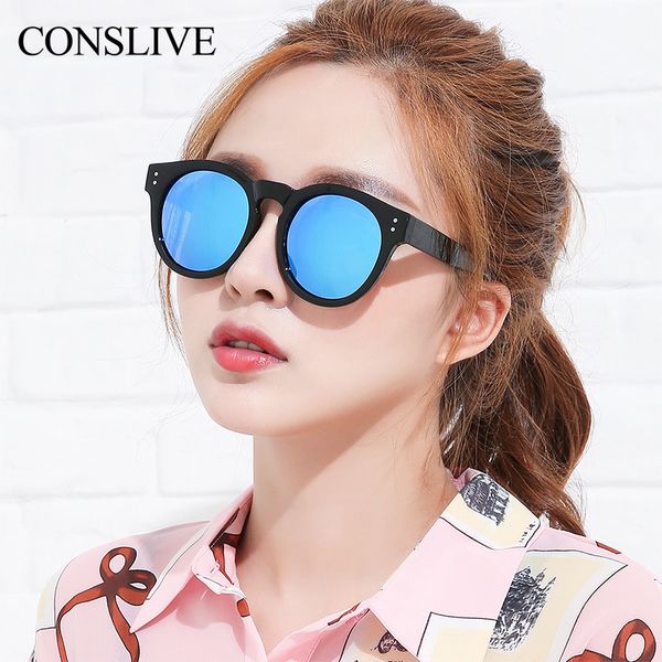 

2019 original dark black blue mirror sunglasses women uv 400 men round sun glasses polarized driving shades pchromic, White;black