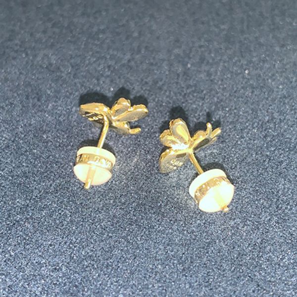 

wholesale- yellow silver bumble bee stud earrings, Golden