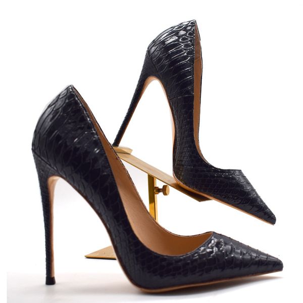 

2020 lady women bridal wedding black python snake patent leather heels shoes pump poined toes stiletto heels shoes