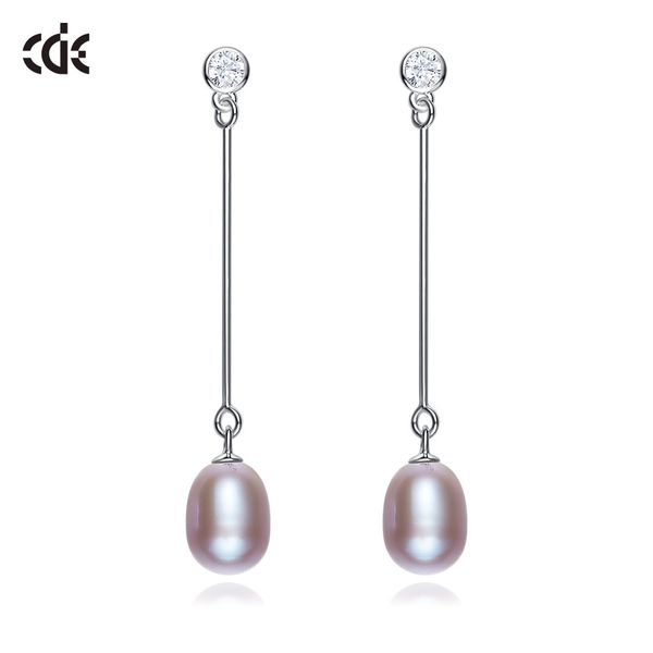 

wedding party silver s925 beaded pearl gift woman lady diamond jewelry earring for bride acting initiation graduation cde-28, Golden